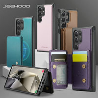 Jeehood Factory pour Samsung S24 S23 Ultra S22 S21 S20 Case RFID Wallet Card Holder Amovible pour Samsung S24 ultra Flip Cover