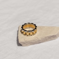 Bagues de mariage Y2K haut de gamme en acier inoxydable 316 plaqué or 18 carats, style punk, forme cœur, or et argent, inaltérables Hanhao