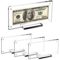 Présentoir de collection en acrylique transparent avec cadre magnétique pour billets, spécimens végétaux, billets de banque, cartes à collectionner – Vitrine de table