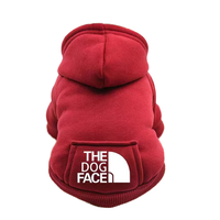 Sudadera con capucha de algodón cálido de color personalizado con descuento para mascotas pequeñas patrón sólido ropa de invierno y primavera para perros