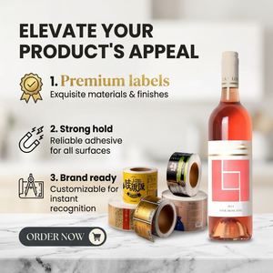 Custom Self-Adhesive Rectangular Labels for Beverage Packaging Strong Stickiness Paper Material Offset Printing - Product Image 1