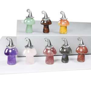 Adornos de bricolaje de proveedores de brujería para Halloween Navidad 1 pulgada pequeño Hongo de cristal pulido tallado otras artesanías de cristal - Product Image 3