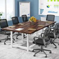 Petite table de conférence moderne pour 4 personnes, table de réunion carrée pour bureau à domicile