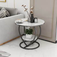 Tables d'appoint modernes Table ronde ronde en pierre frittée Mobilier de salon doré Nouveau design Table console basse
