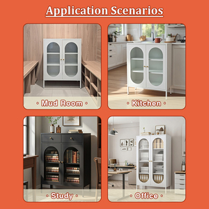 <span class=keywords><strong>Aparador</strong></span> Moderno de Acero con Estantes Ajustables y Base de Patas Altas para Facilitar la Limpieza Debajo del Mueble en el Pasillo - Product Image 2