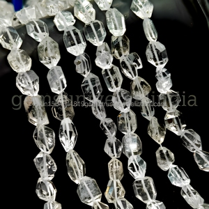 Natural Herkimer Diamond Quartz Beads 9-11mm 16 Inch Strands Raw Rough Clear Herkimer Diamond for Jewelry Making Wholesale Price - Product Image 1