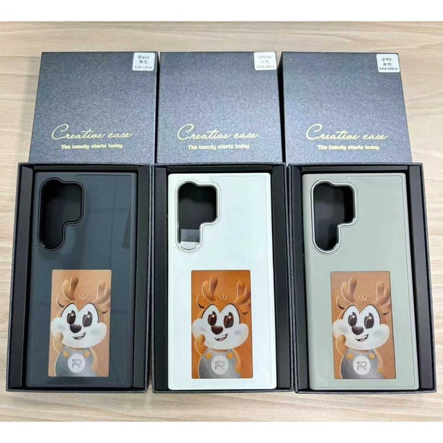 Luxury Designer DIY Smart NFC E Ink Screen Display Shockproof Mobile Phone Case for Samsung for Galaxy S24/S23 Ultra Back Covers