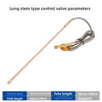 Valve de gonflage ABS à longue tige pour décompression, accessoire pour bouteille de gaz, outil extérieur, valve de remplissage pour cartouche plate de camping, barbecue