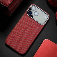 Coque rigide en fibre d'aramide tissée OEM ODM avec motif personnalisé magnétique, ultra-fine, ajustement parfait, découpes précises pour iPhone
