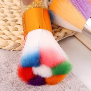 Pinceau à poussière pour manucure diamantée colorée, en fibres synthétiques, brosse de nettoyage en plastique pour maquillage, marque privée - Product Image 3