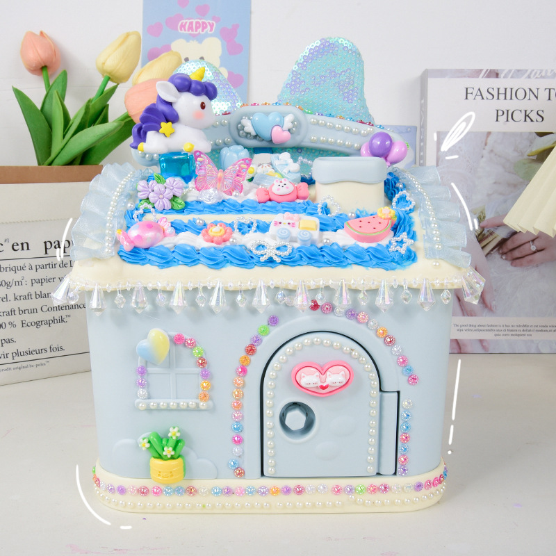 Tirelire petit amoureux de l'argent-bleu