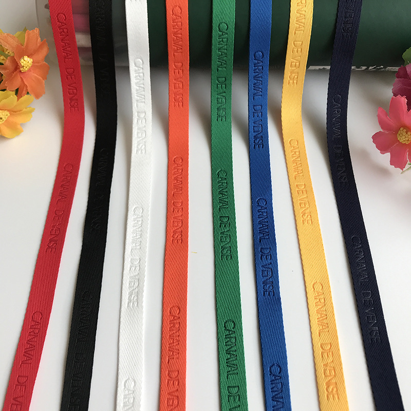 Chiều Rộng 1 Cm Polyester Ribbon Đàn Hồi Ban Nhạc Cổ Băng Đàn Hồi Màn Hình In Dập Nổi Logo Ribbon Cho Phụ Kiện May Mặc