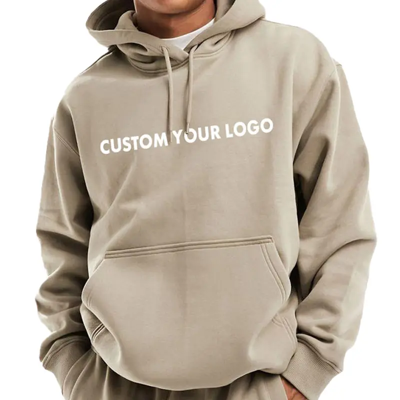 Plus size 100% cotton blank Mens Hoodies french terry streetwear oversized Hoodies sweatshirt custom logo hoodi factory