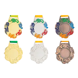 Medallas al por mayor Karate Fútbol Taekwondo Fútbol Danza Oro Correr Ciclismo Baloncesto Premio Metal en blanco Deportes Medalla personalizada