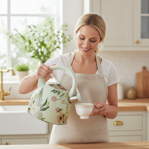 Оптовая продажа с завода: Чайник-свисток 3 л, винтажный дизайн с цветочным узором, из нержавеющей стали, для всех типов плит - Product Image 6