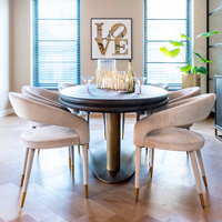 Chaises de salle à manger en velours et bois massif de style designer moderne avec dossier pour bureau à domicile, hôtel et restaurant