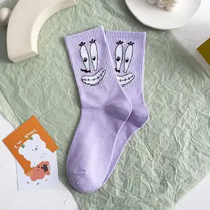 CMAX-Calcetines de algodón suave con dibujos animados para parejas, calcetín de moda para parejas