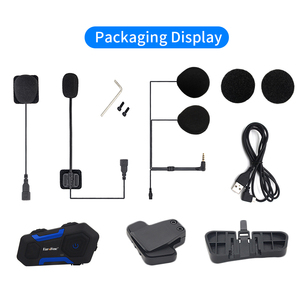 Auriculares BT para motocicleta, <span class=keywords><strong>intercomunicador</strong></span> con hasta 2500 metros, resistente al agua, 67 FM, para casco de esquí, 10 grupos - Product Image 6