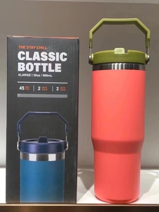 Borraccia Termica Portatile con Manico, <span class=keywords><strong>Tazza</strong></span> in Acciaio Inossidabile da 20oz per Auto, Ufficio e Bevande Quotidiane - Product Image 1