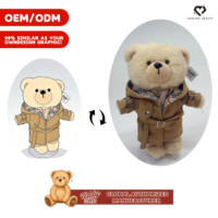 Boneka Beruang Teddy Lucu Bahan Katun Lembut Custom dengan Aksesoris Pakaian untuk Anak Laki-laki dan Perempuan Kemasan Kantong OPP