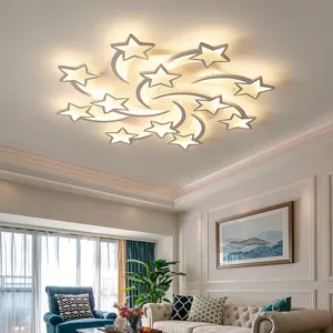 Nouveau design encastré étoile plafond luxe fantaisie maison lampe décorative led trois couleurs plafonnier pour salon chambre