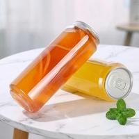 Bouteilles et pots en plastique transparent pour café froid, soda et autres boissons, avec couvercles faciles à ouvrir