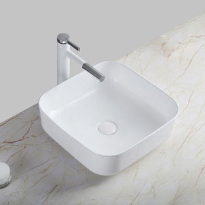 MUBI Modelo 3308 Lavabo de Baño Rectangular Blanco de Diseño Moderno para Hogar, Montado en Encimera, Superficie Lisa y Fácil de Limpiar - Product Image 1