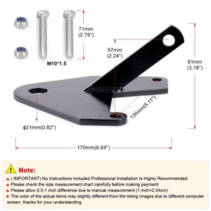 Gancho de remolque de hierro negro Ts-301 para motocicleta Honda Trx 250, 3 orificios de montaje Yc101892-Bk - Product Image 4