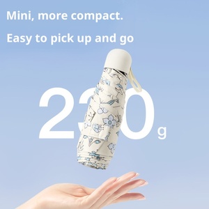 Parapluie de soleil anti-UV en caoutchouc noir à motif floral, double usage, pour femme, vente en gros, personnalisable avec logo - Product Image 3