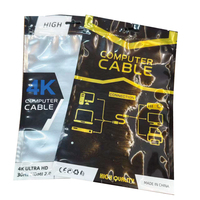 Pochette à fermeture éclair plate à trois côtés imprimée sur mesure, sac d'emballage en plastique pour câble de chargeur de téléphone portable avec fenêtre transparente