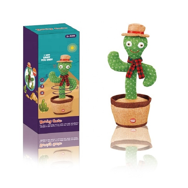 2022 Hot Sale Dancing Cactus for Singing Dancing Plush Tree Electronic Shake Recording Talking Twisting Doll Kids Baby Game Toy