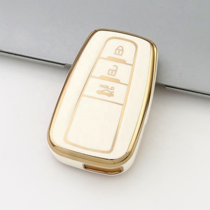 Gold Edge TPU Key Cover Gehäuses chutz für Toyota Land Cruiser Prado Smart Key Remote 2-Tasten-GOLD-Farbzubehör - Product Image 2