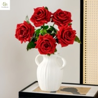 Rose artificielle en latex hydraté, toucher réel, artisanale, 66 cm, réaliste, type Austin, pour la décoration de bouquets de mariée de luxe 2026