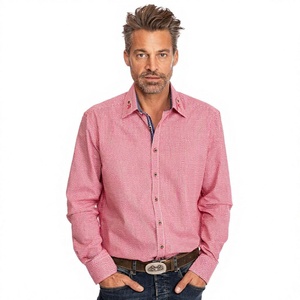 Camisa Casual a Cuadros de Algodón Estilo Bávaro Personalizada 2026, Camisa de Vestir Tejida, Servicio de Diseño de Ropa OEM - Product Image 1