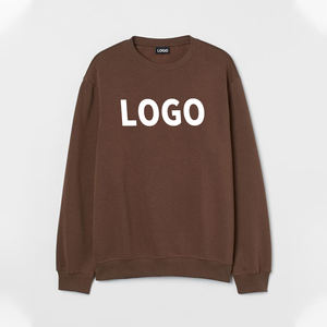 ชุดเสื้อสเวตเตอร์คอกลมและกางเกงของผู้ชาย,เสื้อฮู้ดคอสีน้ำตาลกำหนดขนาดได้เอง - Product Image 3