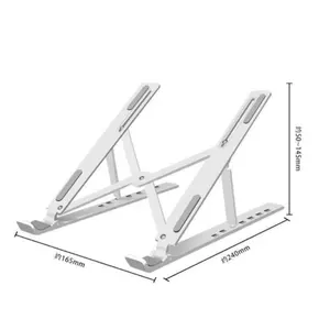 Penyangga Laptop vertikal lipat komputer, dudukan Laptop vertikal ABS dapat disesuaikan