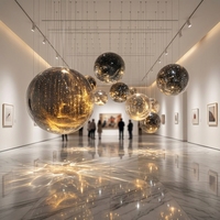 Lustre moderne en verre cristal sur mesure pour projet commercial, idéal pour l'entrée d'un hôtel ou un hall.