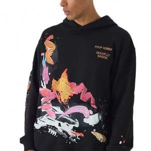 Custom Paint Splatter <b>Hoodie</b> for <b>Men</b> Streetwear Heavyweight <b>Hoodie</b> Manufacturers - Product Image 2