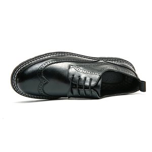 Chaussures habillées rétro pour hommes, style Oxford, en cuir véritable, mocassins décontractés à enfiler, coupe haute, bout rond, grandes tailles, nouveaux styles - Product Image 4