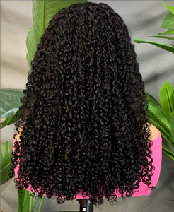 FH Wholesale 280% Density Natural Black Pixie Curly Human Hair <b>Wigs</b> 13x4 <b>Lace</b> <b>Frontal</b> Raw Vietnamese Hair <b>Wigs</b> - Product Image 3