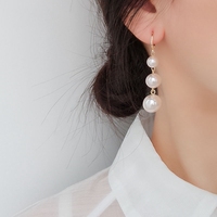 GT-02 mode en gros femmes boucles d'oreilles simples bijoux alliage doux longue perle gland boucles d'oreilles