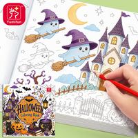 Livre de peinture à l'aquarelle pour enfants sur le thème d'Halloween, kit de dessin à colorier soi-même pour les 2-7 ans