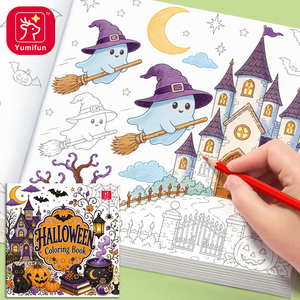 Libro di Pittura ad Acquerello per Bambini a Tema Halloween, Set di <span class=keywords><strong>Disegno</strong></span> Fai-da-Te per Età 2-7 Anni - Product Image 4