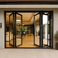 Portail de jardin pliant en aluminium thermolaqué avec panneaux en verre pour patio, cour, entrée de villa et projets extérieurs personnalisés