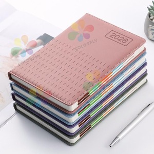 Desain kustom Harga bagus ukuran A5 PU Hardcover Agenda sekolah <span class=keywords><strong>Notebook</strong></span> 100 lembar bergaris garis perencana buku harian untuk kantor - Product Image 1