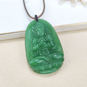 เครื่องรางจีนเครื่องประดับหินสีเขียวสร้อยคอสร้อยคอรูปพระพุทธเจ้าสำหรับผู้หญิงผู้ชาย - Product Image 6