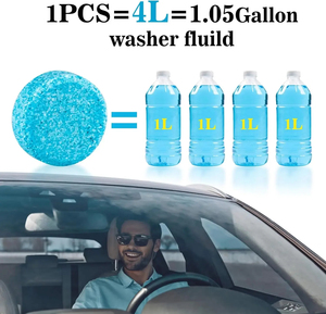 Huyo 10PCS Car Windshield Solid Soap Effervescent <b>Tablets</b> PE/Plastic/Aluminum Alloy <b>for</b> Window Glass Cleaning Paint Protection - Product Image 4