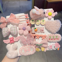 Épingle à cheveux fleur amour pour enfants 9 pièces/ensemble épingle à cheveux mignonne en peluche nouvelles filles bébé frange épingle à cheveux Plaid papillon pince à cheveux casque