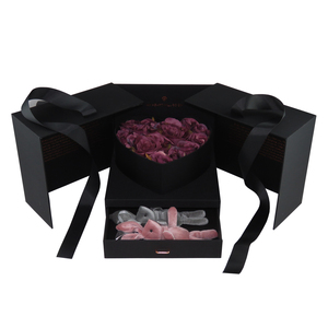 Caja de embalaje de regalo de ramo de rosas de cajón de doble capa de diseño personalizado en forma de corazón de lujo para el Día de San Valentín - Product Image 5