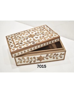 Best Quality Handcrafted Modern Floral Inlay Wooden Resin Jewelry Storage <b>Box</b> Stylish Organizer with Lid for <b>Vanity</b> Use for Sale - Product Image 1